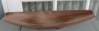 Frankoma F88 Low Profiled Art Deco Style Bowl Brown Satin Red Sapulpa Clay