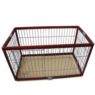 Pawhut 46" Portable Folding Wood Pet Dog Playpen Cage Kennel Puppy Crate Pen