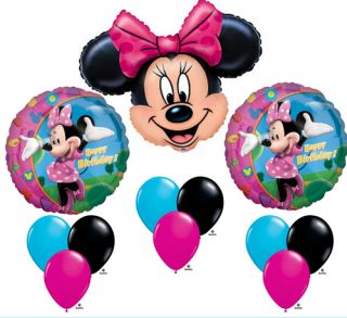 Minnie Mouse Happy Birthday Balloon Party Set Kit Mylar Latex Disney Bouquet