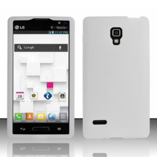 White Silicone Gel Skin Case Cover T Mobile LG Optimus L9 P769 Phone Accessory