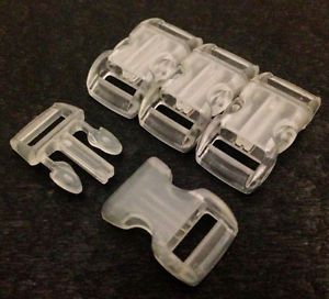 100 3 8" Clear Curved Side Release Buckles for Paracord Bracelets USA Seller