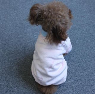 Blue Pink Fleece Pet Winter Coat Clothes Jumpsuit Cute Small Dog Apparel Pajamas