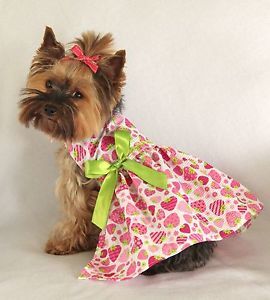 S New Strawberries Dog Dress Clothes Pet Apparel Clothing Small