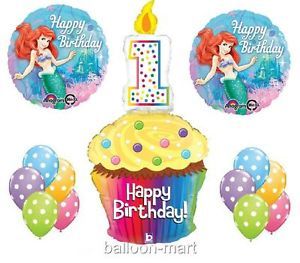 Disney 1st Birthday Little Mermaid Balloons Party Supplies Ariel Princess First