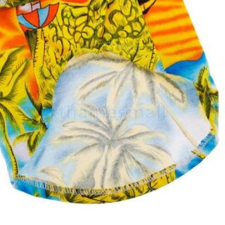 Pet Dog Hawaiian Beach Style Coconut Tree Pattern Camp Shirt Clothes Apparel L