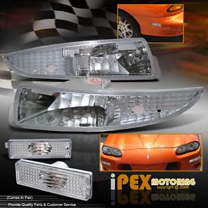 Chevy Camaro 93 02 Clear Front Bumper Signal Parking Light Rear Side Marker Lamp