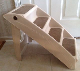 Solvit Pup Step Pet Stairs Cat Dog Ramp Steps 4 Carpeted Steps Lightweight