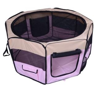 Fabric Pet Play Pen Dog Puppy Cat Rabbit Guinea Pig Soft Playpen Blue Pink Green