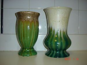 2 Pottery Vases Dripped Glaze Clay Pottery Vase Ceramic Vase Clay Flower Vase
