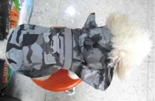 Pet Clothes Reflective Hooded Camouflage Dog Rain Coat XS XXL