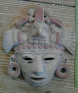 Native American Mexican Indian Pottery Clay Mask Wall Hanger Effigy
