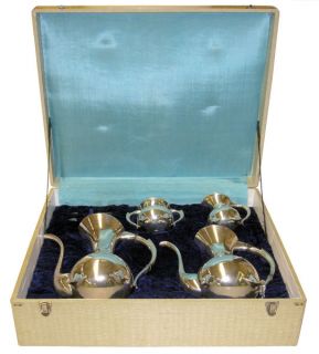 Mid Century Japanese Sterling Silver Tea Coffee Service