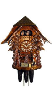 Cuckoo Clock Black Forest House Lumberjack 5 0470 01 C New