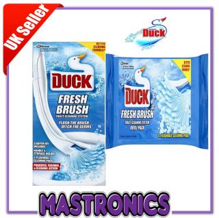 Duck Toilet Fresh Brush Starter Kit Refills Flushable Cleaning Pads Bathroom New