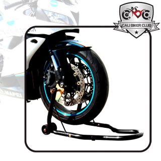 Front Rear Motorcycle Stands Black Wheel Lift Swing Arm Spool Stand