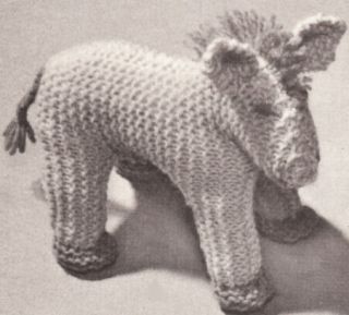 Horse Stuffed Animal Baby Toy Knitting Pattern Vintage