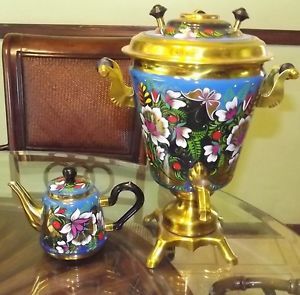 Leha DY6 Russian Samovar Tea Pot Hand Painted Exquisite Color Coffee