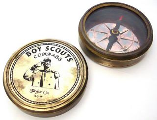 Scout Boy Compass Brass Pocket Compass