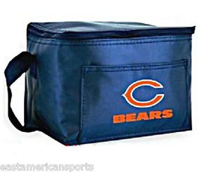 Chicago Bears Lunch Box 6 Pack Tote Cooler Bag Beer Soda Food Cold Case Tailgate
