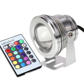 LED Underwater IP68 Spot Light 10W 12V RGB Multicolor Changing Remote Control