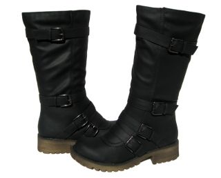 New Women's Winter Motorcycle Riding Boots Black Snow Shoes Ladies Size 10