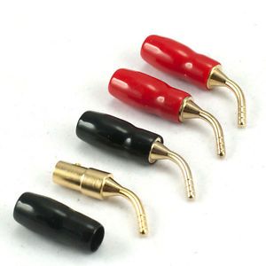 1 Pair Speaker Wire Cable Pin Connectors Banana Plug 2037