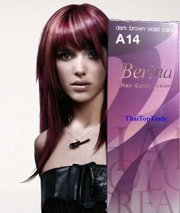 Dark Brown Violet Berina Hair Dye Color Cream Fashion Salon A14 New