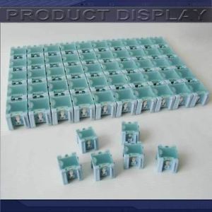 50pcs SMT SMD Kit Components Storage Box Blue New