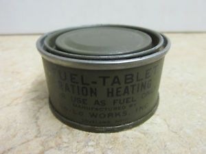 WW2 Original US Army Fuel Tablet Ration Heating Cooking Field Gear Tin Can So Lo