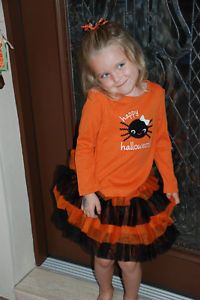 New Gymboree Size 5 5T Halloween Outfit Tutu Skirt Top Shirt Spider Costume