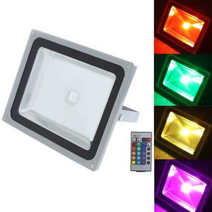 50W LED Flood Light RGB Outdoor LED Lamp Color Change Waterproof Remote Control