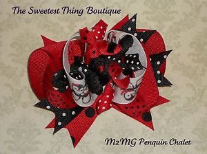 M2MG Penguin Chalet Boutique Style Hair Bow