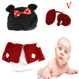 Baby Kids Toddlers Photo Prop Knit Crochet Animal Hat Cap Costume 0 12 Months