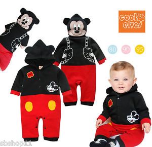 New Baby Infant Boys Disney Mickey Mouse Party Costume Long Sleeves Romper 9 24M