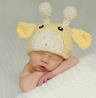Cute Baby Infant Yellow Cow Calf Hat Costume Photo Photography Prop Newborn L42