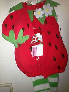 Old Navy Baby Girls Infant Strawberry Halloween Costume Hat 12 24 mos Socks