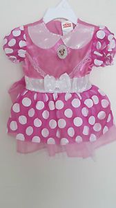 Minnie Mouse Infant 12 18 Months Hot Pink Polka Dot Dress Halloween Costume