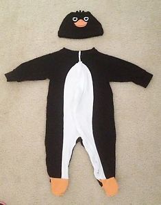 Baby Boy Girl H M Penguins Halloween Costume Outfit Sleepwear 1 Piece Hat 3 6 M