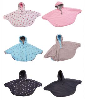 Baby Boy Girl Reversible Hooded Cloak Poncho Jacket Outwear Coat Costume 0 3Year
