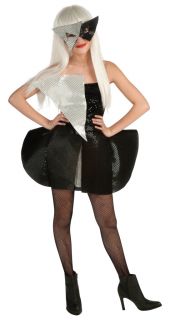 Lady Gaga Girls Tweens Black Silver Sequin Costume w Mask Rubies 886390
