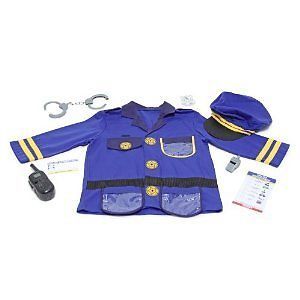 Toddler Size Dress Up Police Cop Uniform Boy Girl Halloween Costume Policeman