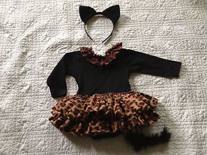 Toddler Girls Kitty Cat Leopard Cheetah Halloween Costume Dress 12 24 Months