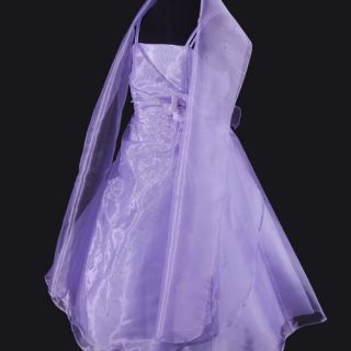 KD241 Baby Girl Purple Party Flowers Dress 3 13T