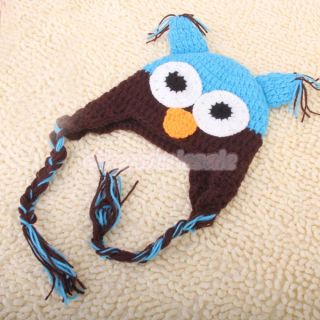 Newborn Toddler Baby Handmade Owl Beanie Cute Crochet Knit Hat Cap Chullo Photos