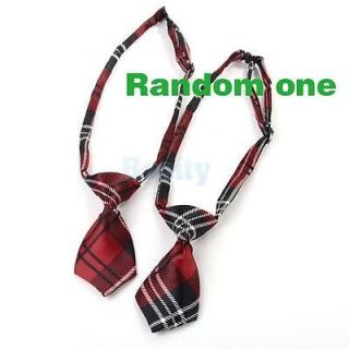 3X Red Grid Puppy Pet Dog Cat Bow Neck Tie Necktie Handsome Tie Clothes Costume