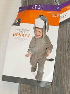 Sz 2T 3T Toddler Piece Gray Donkey Halloween Costume Warm Dress Up Adorable