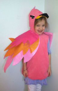 Pottery Barn Kids Beautiful Flamingo Pink Plush Halloween Costume 2T 3T 4 6