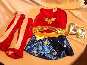 Toddler Child Halloween Costume Wonder Woman Super Hero Cape Boots Belt RARE