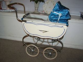 Vtg Playtime Chrome Retro Baby Doll Stroller Buggy Carriage