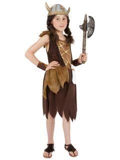 Girls Viking Fancy Dress Costume Medium Age 7 8 9 Bookweek Medieval Warrior